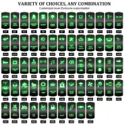 Rocker Switch 62 Styles 12V Green SPST/DPDT On-Off for Car Boat RV Truck ARB