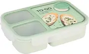 LocknLock Bento Box - Durable Leak-Proof Lunch Container with Three Compartments | Four-Hinge Locking System | Keeping Food Fresher for Longer | Ideal for On-The-Go Meals | Mint | 1.5 Litre Capacity