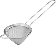 1pc European Double Ice Filter Nut Milk Strainer Funnels for Filling Bottles Kitchen Oil Filter Tea Diffuser Cold Brew Pitcher Conical Sieve Coffee Filters Silver Stainless Steel