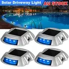 4/8x Blue Outdoor Solar Driveway Marker Light LED Dock Safety Pathway Deck Lamp