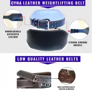 CynaSports Suede Leather Weight Lifting Heavy Duty Belt 6" Back Support -Gym