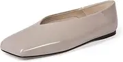 [Pomoxikn] Patent Leather Ballet Flats for Women Fashionable Square Toe Ballet Flats for Women Loafer Shoes for Women Dress Shoes.