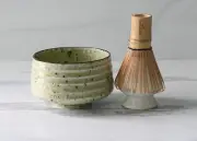 Light Green Matcha Set: Matcha Bowl, Bamboo Matcha Whisk, Ceramic Whisk Holder