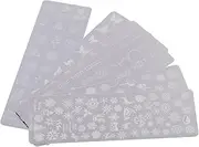 minkissy 6pcs Nail Plate Christmas Nail Stamp Kit Christmas Manicure Stencils Nail Art Metal Plates Templates Holiday Nail Stamp Plates Nail Design Stamp Decorate Steel Plate Cosmetic