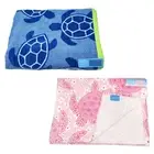 Truly Lou 2 Piece Absorbent Soft Cotton Pool And Beach Towel Set Turtle Design