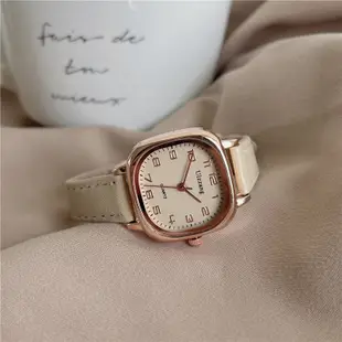 小香風手錶山茶花高顏值復古方形小巧精緻手錶