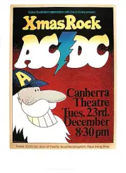 Very Rare AC/DC Aussie 1975 XMAS POSTER!!