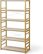 J-Kitchens 6 Tier Shelf Rack, Off-White, 33.1 x 15.6 x 61.0 inches (84 x 39.5 x 155.4 cm), Kitchen, Office, Room, Gap, Storage