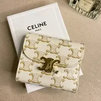 在飛比找樂天市場購物網優惠-CELINE 凱旋門老花三折短夾