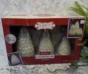 Loft Living Battery Flameless LED 3 PC Christmas Tree Candle Set With Timer
