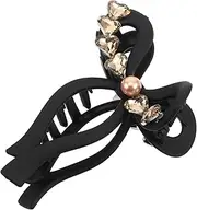 Large Bow Clip For Women Rhinestone Big Claw Clip French Style Hair Styling Accessories Barrette For Thin Fine Long Thick Hair