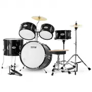 VEVOR Kids Drum Set, 5-Piece, 406.4 mm Beginner Full Drum Set with Bass Toms Snare Floor Drum Adjustable Throne Cymbal Hi-Hat Pedal and Two Pairs of D