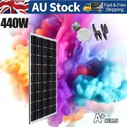 12V 440W Fixed Solar Panel Mono 400W Caravan Camping Portable Battery Charging