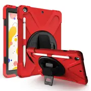 NZSTEM For iPad 10.2 Red Tough Cover Shock Proof Case Fit 7th & 8th & 9th, 2019 / 2020 / 2021, Shock Proof Tough Case Cover Protector Designed by NZSTEM [TAAOEM0156]