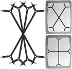 Adjustable Bed Sheet Straps Clips 2 Pack Black Elastic Fasteners for Fitted