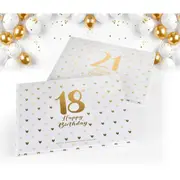 2PK LMD 21st Sweet Heart Guest Book w/ Gold Text Cardboard Retcangle 23x18cm