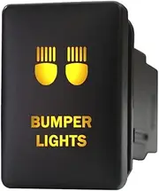 12V 3A ON-OFF Push Switch 9B81O Laser etched BUMPER LIGHTS dual LEDs in amber For Toyota Hilux LandCruiser Prado RAV4 & Suzuki and more