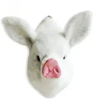在飛比找Yahoo!奇摩拍賣優惠-動物模型 仿真豬頭 手工制作攝影道具 舞臺裝飾壁飾墻飾 家居