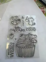 Time for tea designs SET of clear stamps and dies "Hello cupcake"