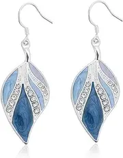 OYEFLY Dangle Earrings Sterling Silver Drop Earring Handmade Bohemian Teardrop Earrings (Silver,style1)
