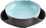 Two-Tiered Snack Dish – Shell Separator Serving Tray | -Compartment Nut Holder with Waste Collection | Server Featuring Built-in Refuse Section | Multi-Layered Appetizer Platter