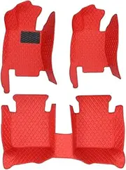 Car Floor Mat Fit for BMW M3 E30 1986~1991 5 Seats Coupé Leather Floor Mats Full Cover Carpet Protector Mud(3PC Set-Red,Right)