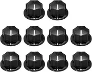 uxcell 10pcs Black Guitar Effect Pedal Knob, 7/16" Plastic Brass Insert Electric Guitar Knobs for Amplifier Guitar Bass Volume Control