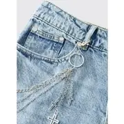 Mens Silver Layered Chain With Cross
