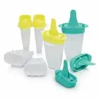 New TUPPERWARE LolliTups Ice Blocks Icy Pole Maker Set of 6 Moulds Yellow Green
