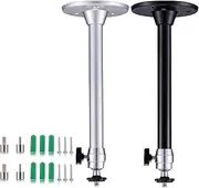 Yizerel 2 Pack Ceiling Projector Mount Set, Adjustable Drop Ceiling Wall Projector Mounts Tubes with 360 Degrees Rotatable Heads, 3 Sizes of Mounting Heads and Screws Accessory
