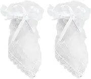 [WRITWAA] 1 Pair Bridal Lace Gloves Lace up Gloves Short Bow Gloves Wedding Bride Glove Bridal Gloves Gloves Fingerless Mittens Lace Gloves for Bride Short Lace Gloves White Chiffon