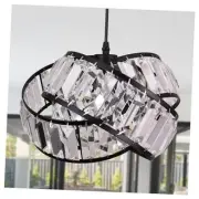 Modern Crystal Chandelier Light Fixure Vintage Geometric Mini Ring Black
