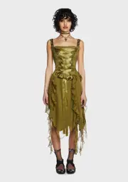 [Current Mood] Life's No Fairytale Midi Dress - Olive