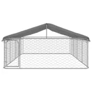 Outdoor Dog Kennel Roof Pet Dog Cage Crate House Lockable Playpen 600x300x150 cm