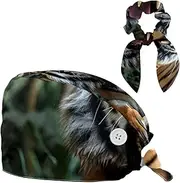 [YTYVAGT] Scrub Caps Women,Scrub Hats Suitable for Women,Zoo Animal Portrait Tiger