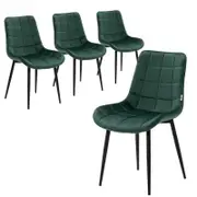 Familand Dinging Chairs Set of 4 Padded Seat Kitchen Living Room Chair Velvet in Green