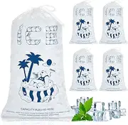 Ice Bags 8 Lb. with Drawstring, 50 Pack Ice Bags for Ice Machine, Heavy-Duty Reusable Ice Cube Bags, 19 x 11 inch Portable Storage and Freezer Keeper, bear8lb
