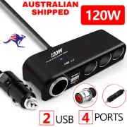 New 4 Way MultiSocket Car Cigarette Lighter Splitter USB Adapter Charger 24V 12V