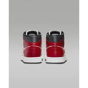 【NIKE 耐吉】休閒 籃球鞋 運動鞋 WMNS AIR JORDAN 1 MID 女鞋 黑紅(BQ6472160)
