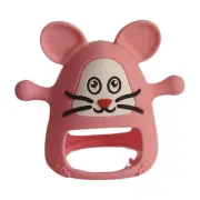 Silicone Baby Teether - Sensory Exploration, Teething relief, Easy to hold/Pink