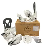 ​KIDS ALTITUDE "JR RIPPER" SNOWBOARD BINDINGS 4x4 BURTON 3D SIZES: 3-6 (WHITE)