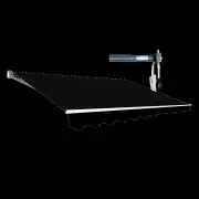 Motorised Outdoor Folding Arm Awning Retractable Sunshade Canopy Black 4.0m x 2.5m
