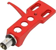 Turntable Headshell, Universal Aluminum Alloy Clear Sleeve Color Coded Wires Easy to Install Phono Turntable Headshell Pure and Rich Sound LP Vinyl Stylus Needle Turntable Headshell Mount(Red)