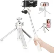 Compact Travel Tripod Stand for Vlogging and Live Streaming with Cold Shoe
