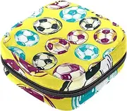 Period Bag,Sanitary Napkin Storage Bag,Colorful Basketball and Football,Tampon Holder for Purse