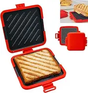 Microwave Toastie Maker, Toastie Maker with Adjustable Silicone Straps, Microwave Toasted Sandwich For Grilled Cheese/Bread/Sandwiches/Pizza