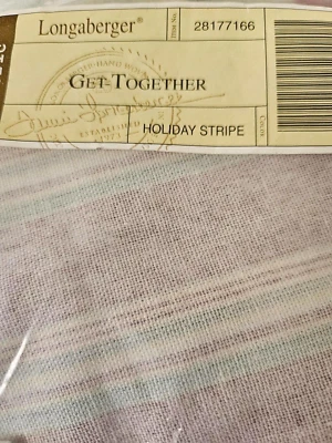 Longaberger 2004 Christmas Get Together Basket Liner - Holiday Stripe