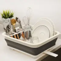 在飛比找Yahoo!奇摩拍賣優惠-多功能廚房收納碗架 廚房收納籃餐具置放架瀝水碗架 塑料折疊碗