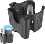 Stroller Cup Holder,Electric Scooter Cup Holder - 2 in 1 Adjustable Attachment Organizer Storage for Golf Cart Walking Shopping Jogging