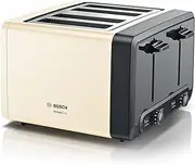 [Bosch] DesignLine Plus TAT4P447GB 4 Slot Stainless Steel Toaster with variable controls - Cream